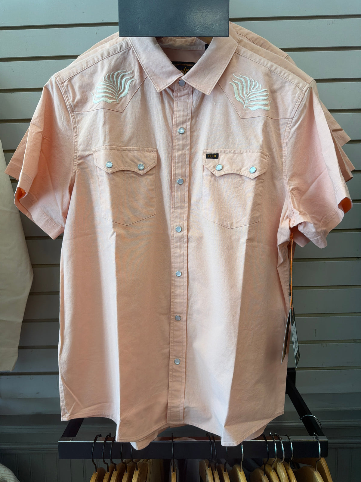 Crosscut Deluxe Snapshirt - Coral Oxford