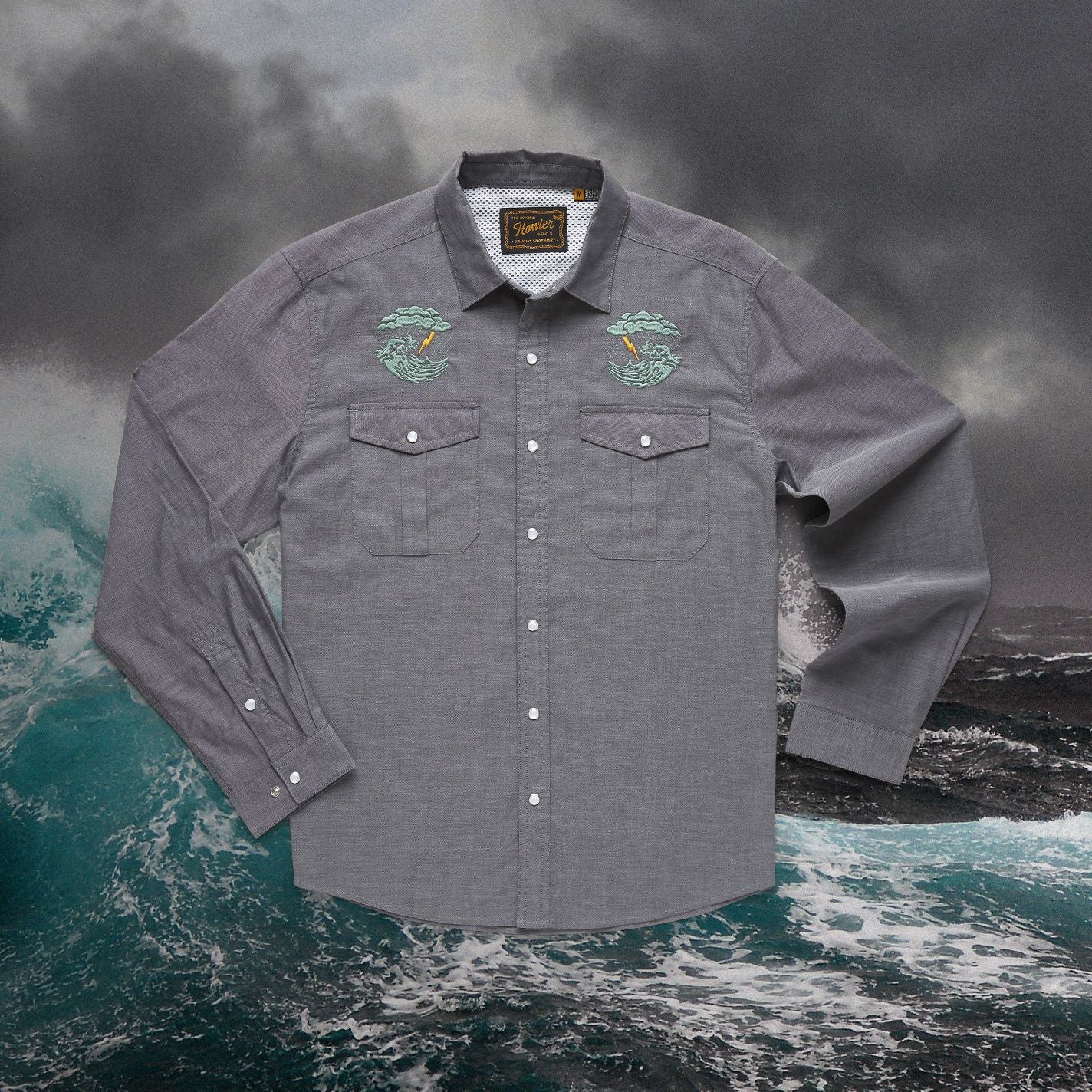 Howler Brothers Turbulent Waters Gaucho Snap Shirt