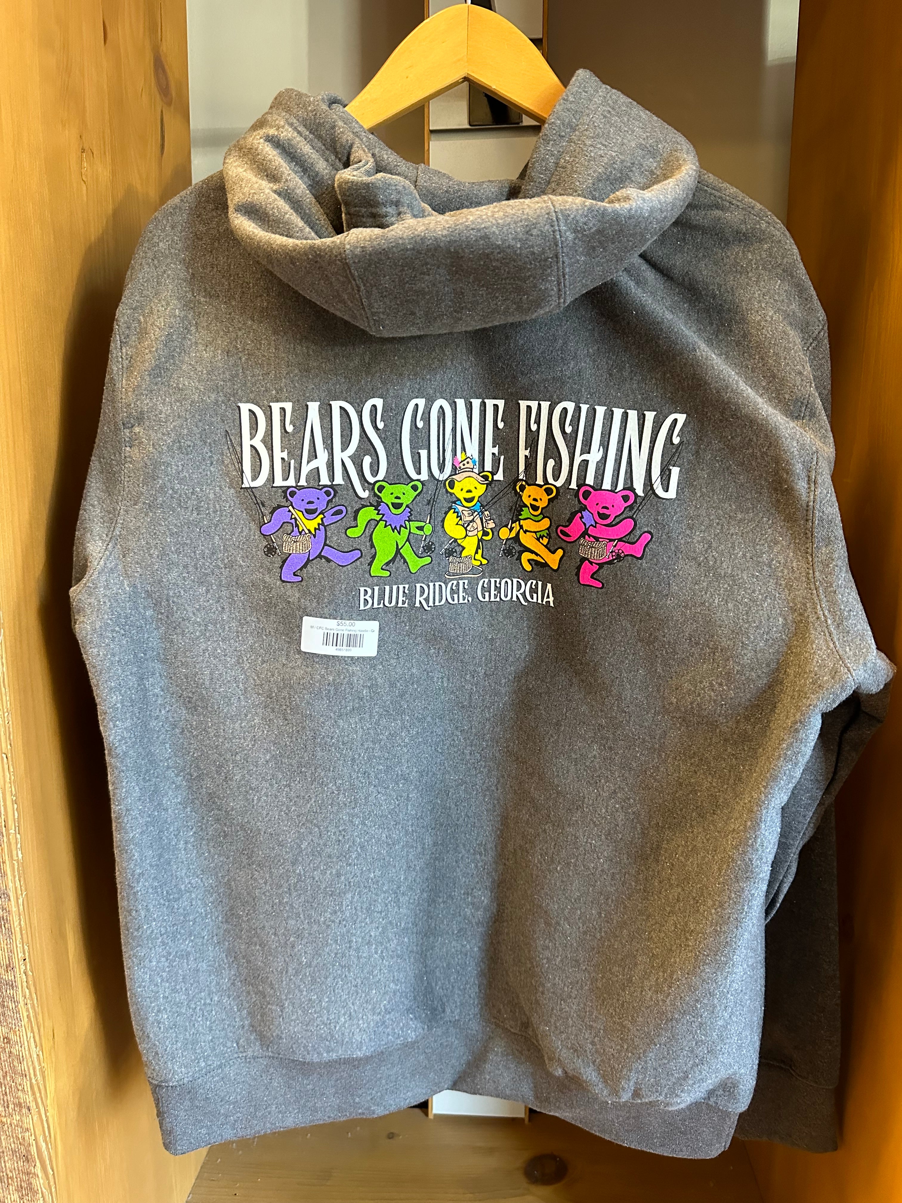 CFC Bears Gone Fishing Hoodie - Grey